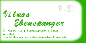 vilmos ebenspanger business card